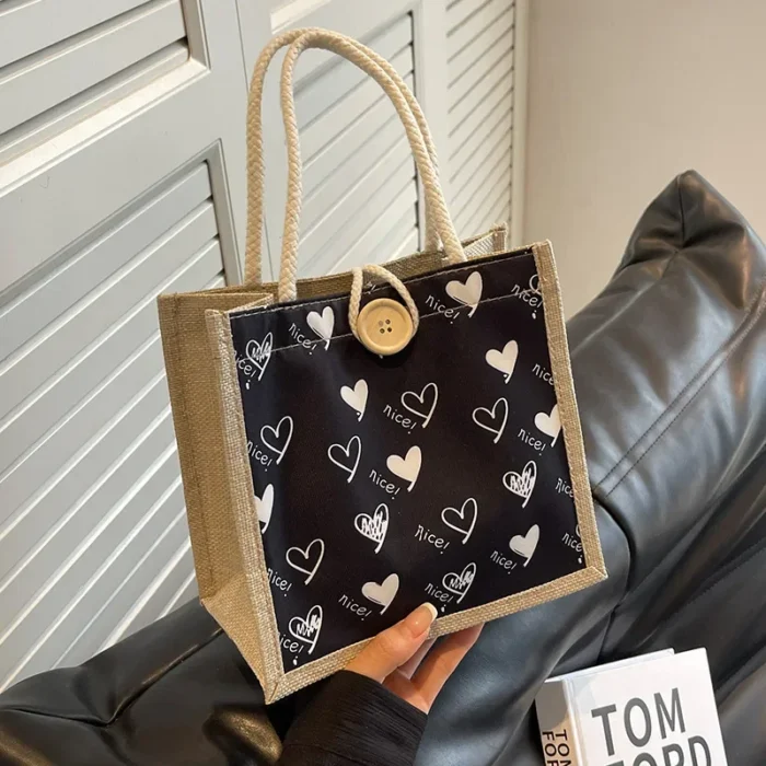 2024 Linen Bags Handbag For Women Shopper Tote Bag Fashion Designer Bag Convenient Large-capacity For Travel Grocery Bag - Image 8