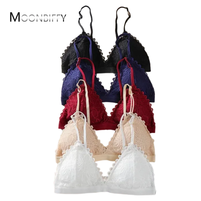 Sexy Deep V Bras for Women Triangle Cup Bralette Ladies Soft Underwear Adjustable Push Up Bra Sexy Lingerie Lace Bra Strapless - Image 3