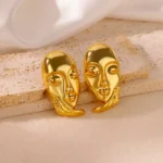 Stainless Steel Earring for Women Heart Zircon Gold Color Hoop Earrings Vintage Waterproof Ear Piercing Jewelry Accessories Gift - Image 32