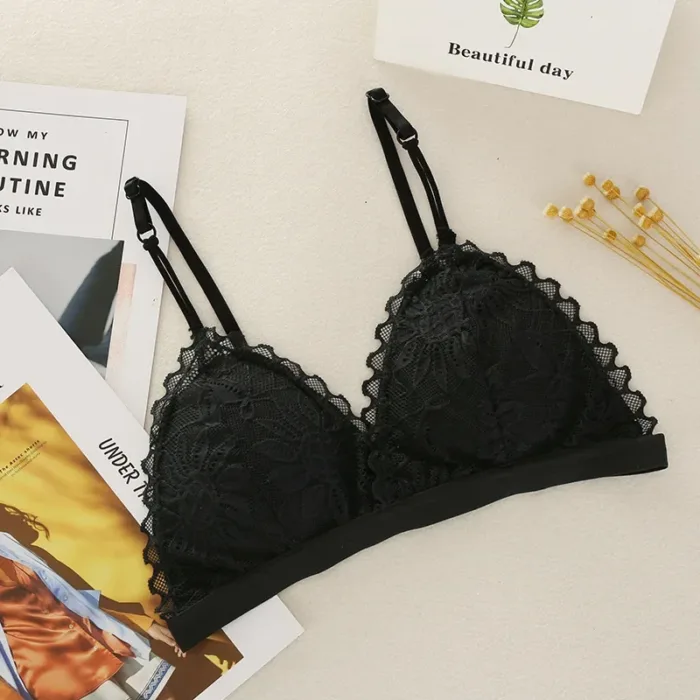 Sexy Deep V Bras for Women Triangle Cup Bralette Ladies Soft Underwear Adjustable Push Up Bra Sexy Lingerie Lace Bra Strapless - Image 7
