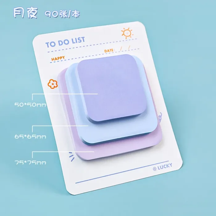 Multicolor Memo Pad 3 Size Adhesive Notepad Decal Scrapbooking DIY Diary Sticky Note Office School Supplies Kawaii Stationery - Image 9