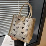 2024 Linen Bags Handbag For Women Shopper Tote Bag Fashion Designer Bag Convenient Large-capacity For Travel Grocery Bag - Image 10