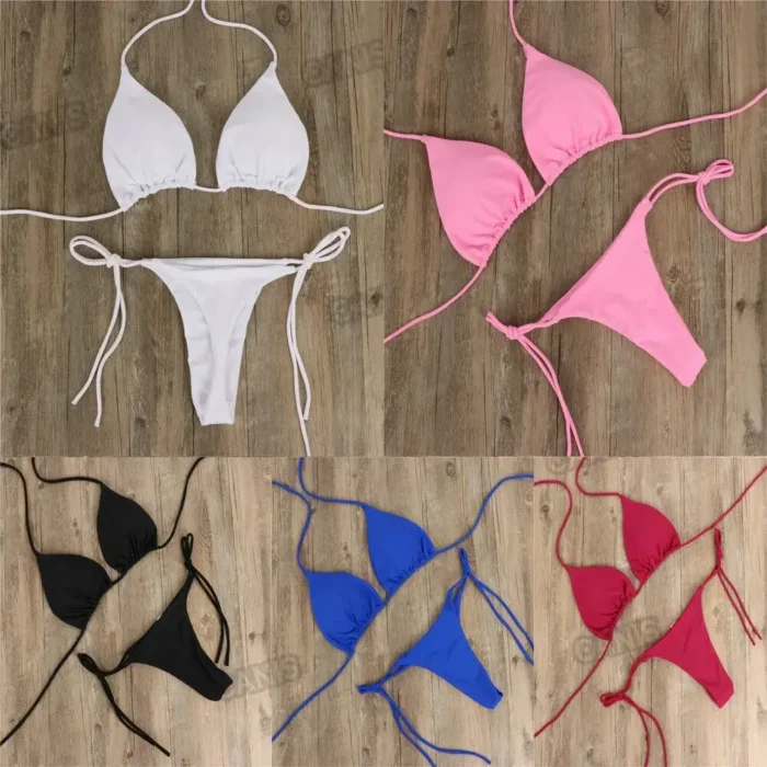 xgnvpy Swimsuit Women Sexy Bikini Set Push-up Padded Bra Thong Two-Piece Swimwear Beachwear Bathing Suit Stylish Femme - Image 14