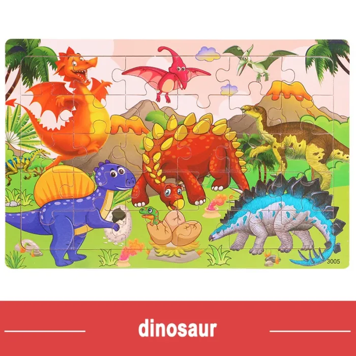 Logic Thinking Intellectual Wooden Game Puzzle Jigsaw Animal Vehicle Cartoon Early Educational Toys For Kids Children Gift - Image 8