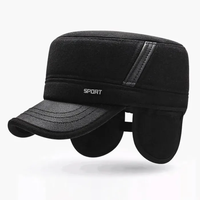 Warm Winter Baseball Cap Sport Golf Military Flat Hat Caps For Men Snapback Casquette Bones Dad Cap Gorras Earflaps wholesale - Image 4