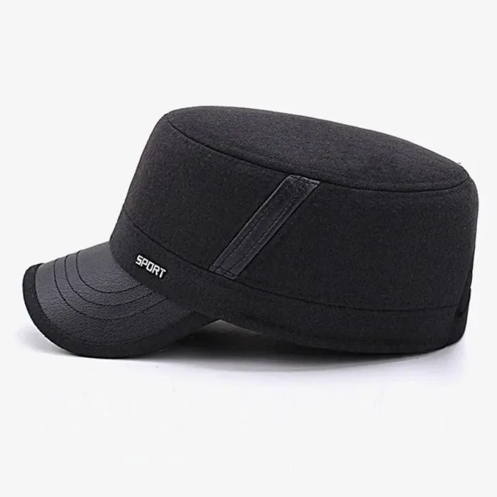 Warm Winter Baseball Cap Sport Golf Military Flat Hat Caps For Men Snapback Casquette Bones Dad Cap Gorras Earflaps wholesale - Image 3