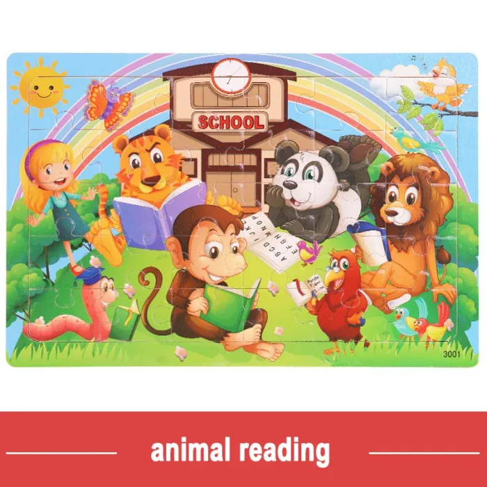 Logic Thinking Intellectual Wooden Game Puzzle Jigsaw Animal Vehicle Cartoon Early Educational Toys For Kids Children Gift - Image 11