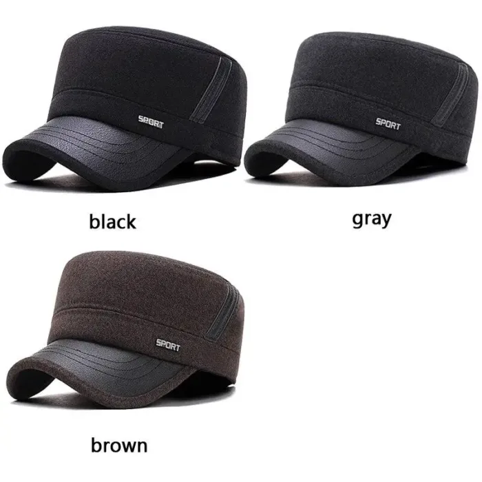 Warm Winter Baseball Cap Sport Golf Military Flat Hat Caps For Men Snapback Casquette Bones Dad Cap Gorras Earflaps wholesale - Image 5
