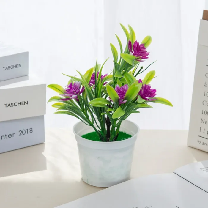 Artificial Flowers Bonsai Vase for Home Decor Mini Potted Christmas Wedding Decorative Ornamental Flowerpot Bathroom Windowsill - Image 11