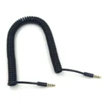 3.5mm Male to Male Jack 4 Pole Extension Aux Audio Coiled Spiral Cable 1.5M - Image 2
