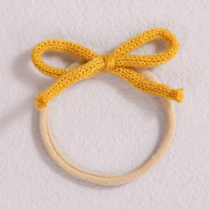 1pcs Wool Bow Elastic Baby Headband for Newborn Girls Hairbands Bowknot Infant Classical Headwear Turban Baby Hair Accessories - Image 16
