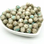 50pcs 8mm Printing Gold Color Wire Round Bead Acrylic Beads for Jewelry Making  DIY Accessory #RoLi - Image 5