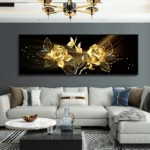 Modern Abstract Oil Painting on Canvas Posters and Prints Wall Art Painting Gold Flower Canvas Art Picture for Home Decoration