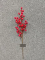 Artificial Holly Berry Red Fruits Branch, Christmas Decoration, Spring Festival, New Year, Home, 12 Fork, 2021 - Image 8