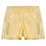 Womens Shiny Metallic Shorts Ladies Rave Party Pole Dance Clubwear Wetlook Booty Shorts Mid Waist Elastic Waistband Hot Pants - Image 6
