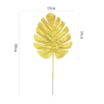 1 PC Hot Plastic Artificial Leaves For Home Decoration Golden Plant Leaves For Morden Party New Year Adornment 30cm - Image 3