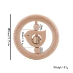 1pc Baby Toy Beech Bear Hand Teething Baby Rattles Wood Ring Cartoon Car Play Gym Montessori Stroller Toy Educational Toys - Image 12