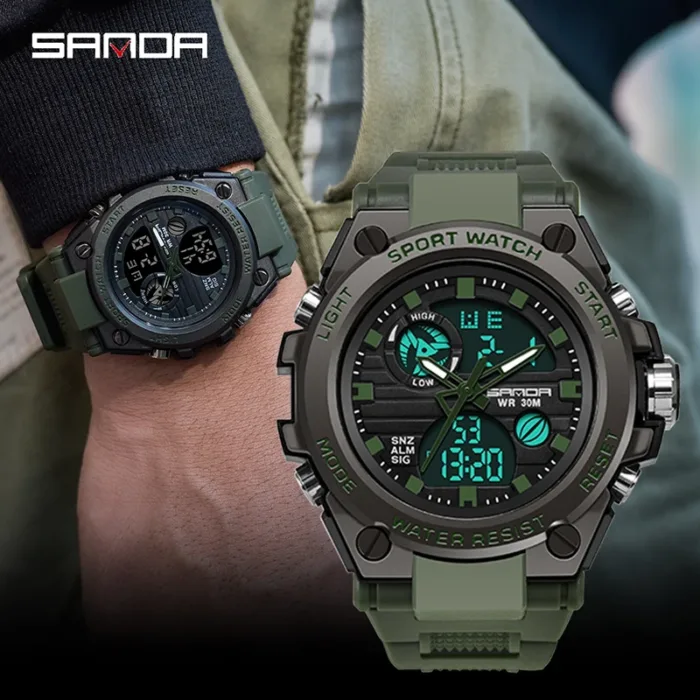 SANDA Brand G Style Men Digital Watch Shock Military Sports Watches Fashion Waterproof Electronic Wristwatch Mens Relogios - Image 2