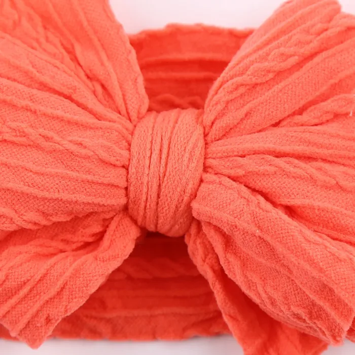 Solid Cable Bow Baby Headband for Child Nylon Layers Headwear Kids Elastic Turban Headwraps Newborn Boys Girls Hair Accessories - Image 3