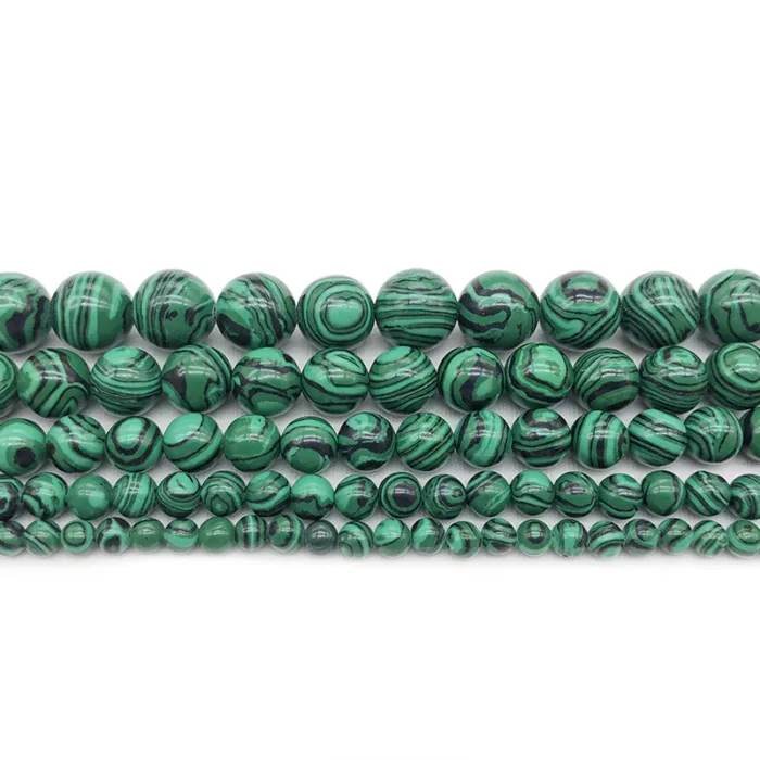 Natural Green Malachite Stone Round Loose Beads 4 6 8 10 12 14mm For Jewelry Making Bracelet Necklace Diy  Strand 15" Wholesale - Image 2