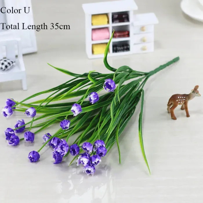 New beautiful 25 heads/bouquet mini artificial calla with leaf plastic fake lily Aquatic plants home room decoration flower - Image 7