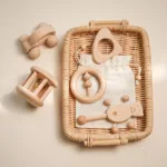 1pc Baby Toy Beech Bear Hand Teething Baby Rattles Wood Ring Cartoon Car Play Gym Montessori Stroller Toy Educational Toys - Image 5