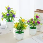 Artificial Flowers Bonsai Vase for Home Decor Mini Potted Christmas Wedding Decorative Ornamental Flowerpot Bathroom Windowsill - Image 2