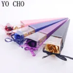 Eternal Rose Colorful Galaxy Artificial Flowers 24K Gold Foil Flower Love Base Flare box for Girlfriend Valentine's Day Gift - Image 4