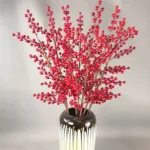 Artificial Holly Berry Red Fruits Branch, Christmas Decoration, Spring Festival, New Year, Home, 12 Fork, 2021 - Image 4