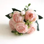 1 Bundle Silk Peony Bouquet Home Decoration Accessories Wedding Party Scrapbook Fake Plants Diy Pompons Artificial Roses Flowers - Image 17