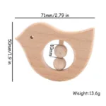 1pc Baby Toy Beech Bear Hand Teething Baby Rattles Wood Ring Cartoon Car Play Gym Montessori Stroller Toy Educational Toys - Image 10