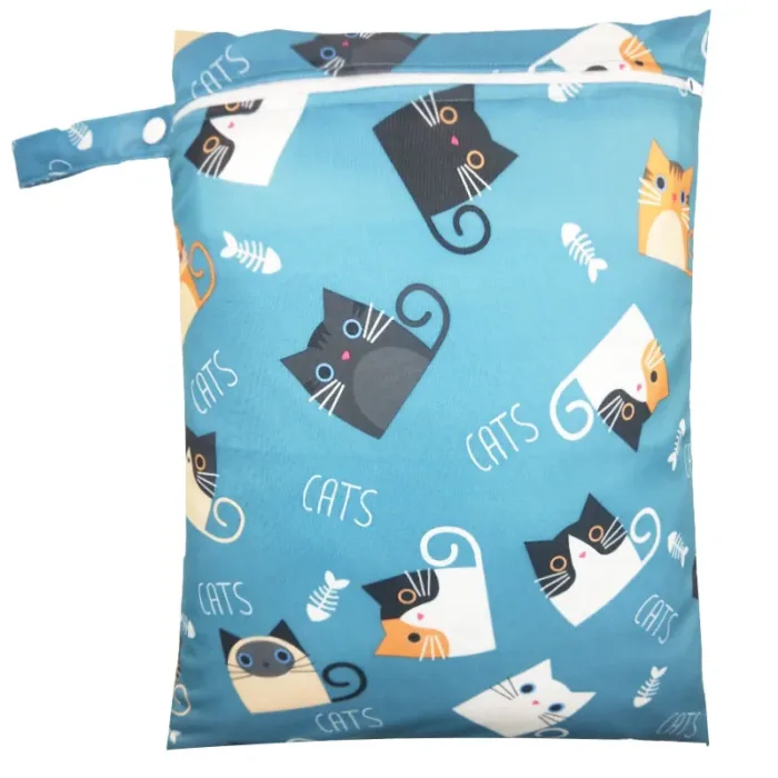 Waterproof Reusable Wet Bag Printed Pocket Nappy Organizers Travel Wet Dry Bags 25x20cm Small Diaper Bag Wet Clothing Mommy Bag - Image 14
