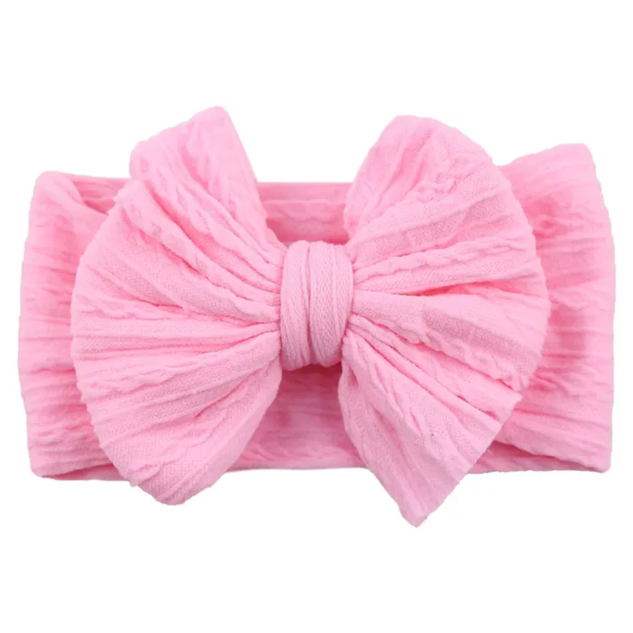 Solid Cable Bow Baby Headband for Child Nylon Layers Headwear Kids Elastic Turban Headwraps Newborn Boys Girls Hair Accessories - Image 17