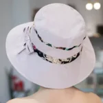 W85 Hat Women's Simple Fashion Ethnic Style Sun Hat Diagonal Wide Brim UV Protection Basin Hat Cotton Hat - Image 4