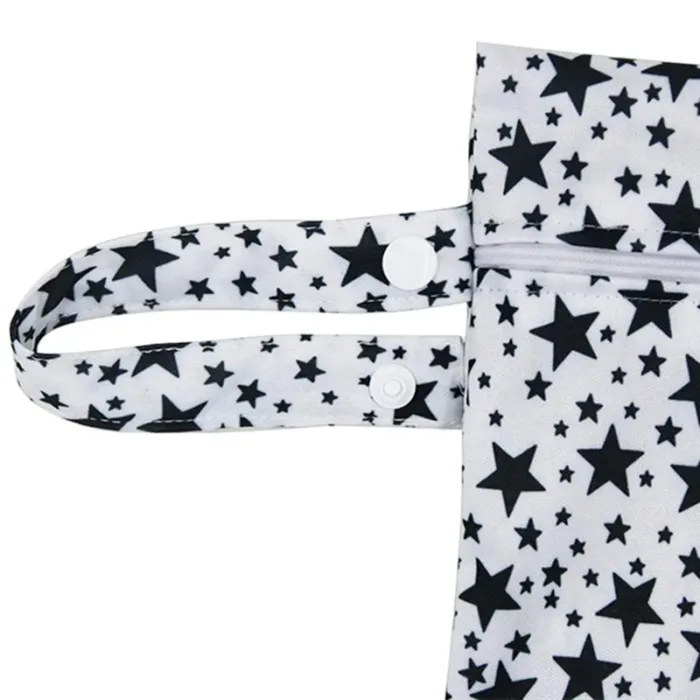 Waterproof Reusable Wet Bag Printed Pocket Nappy Organizers Travel Wet Dry Bags 25x20cm Small Diaper Bag Wet Clothing Mommy Bag - Image 6