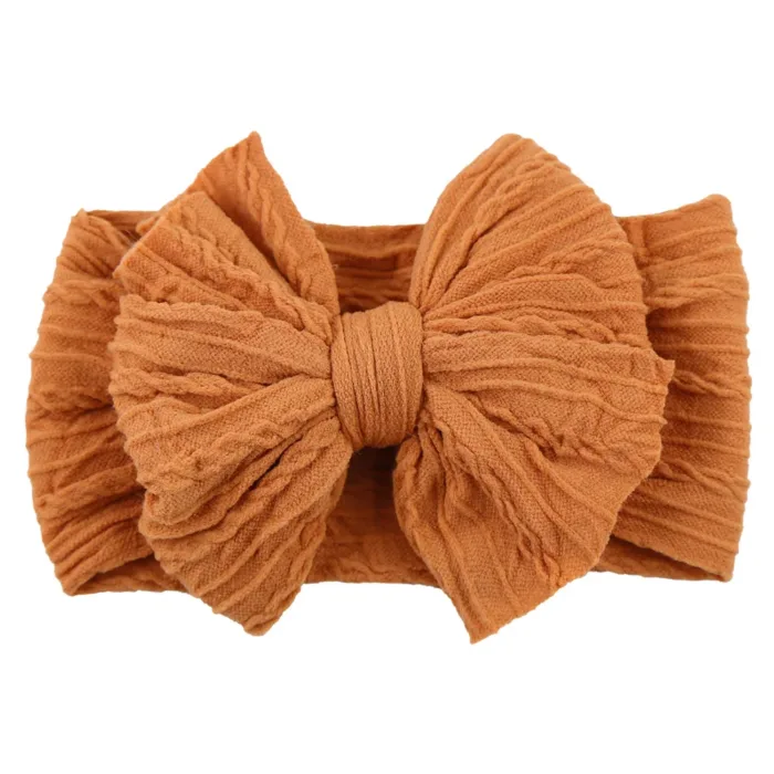 Solid Cable Bow Baby Headband for Child Nylon Layers Headwear Kids Elastic Turban Headwraps Newborn Boys Girls Hair Accessories - Image 4