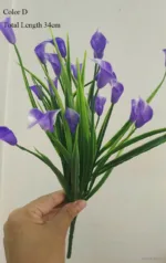 New beautiful 25 heads/bouquet mini artificial calla with leaf plastic fake lily Aquatic plants home room decoration flower - Image 19