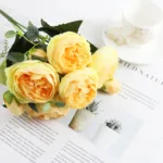 1 Bundle Silk Peony Bouquet Home Decoration Accessories Wedding Party Scrapbook Fake Plants Diy Pompons Artificial Roses Flowers - Image 12