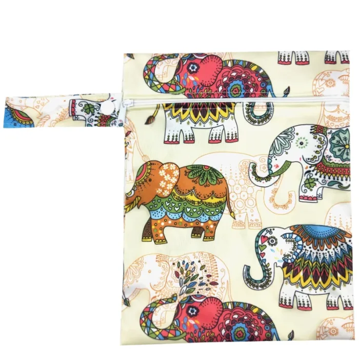 Waterproof Reusable Wet Bag Printed Pocket Nappy Organizers Travel Wet Dry Bags 25x20cm Small Diaper Bag Wet Clothing Mommy Bag - Image 35