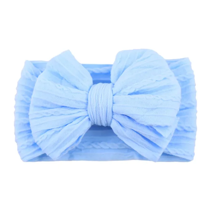Solid Cable Bow Baby Headband for Child Nylon Layers Headwear Kids Elastic Turban Headwraps Newborn Boys Girls Hair Accessories - Image 7