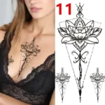 1PC Black Forest Tattoo Sticker For Men Women Tiger Wolf Death Skull Temporary  Fake Henna Skeleton King Animal Tatoo - Image 12