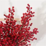 Artificial Holly Berry Red Fruits Branch, Christmas Decoration, Spring Festival, New Year, Home, 12 Fork, 2021 - Image 5