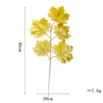 1 PC Hot Plastic Artificial Leaves For Home Decoration Golden Plant Leaves For Morden Party New Year Adornment 30cm - Image 6