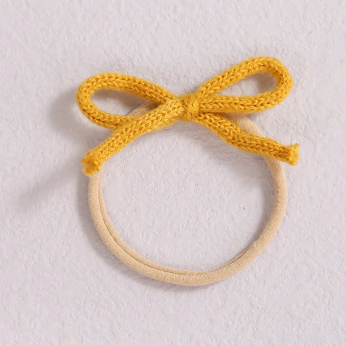 1pcs Wool Bow Elastic Baby Headband for Newborn Girls Hairbands Bowknot Infant Classical Headwear Turban Baby Hair Accessories - Image 3