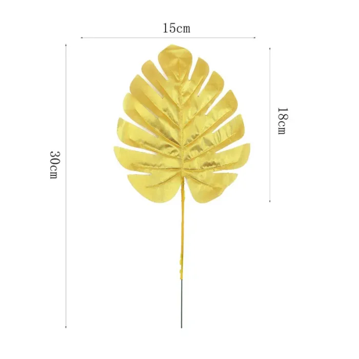 1 PC Hot Plastic Artificial Leaves For Home Decoration Golden Plant Leaves For Morden Party New Year Adornment 30cm - Image 7
