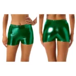 Womens Shiny Metallic Shorts Ladies Rave Party Pole Dance Clubwear Wetlook Booty Shorts Mid Waist Elastic Waistband Hot Pants - Image 13
