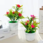 Artificial Flowers Bonsai Vase for Home Decor Mini Potted Christmas Wedding Decorative Ornamental Flowerpot Bathroom Windowsill - Image 5