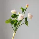 Mini Artificial Fake Lotus Bud with Leaf Fake Flower Wedding Home Decor - Image 4