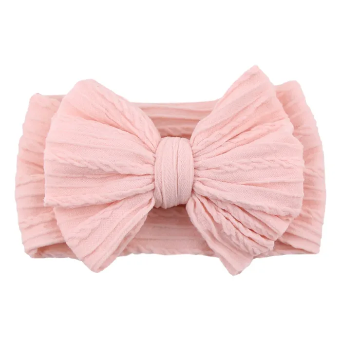 Solid Cable Bow Baby Headband for Child Nylon Layers Headwear Kids Elastic Turban Headwraps Newborn Boys Girls Hair Accessories - Image 18