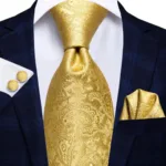 Hi-Tie Designer Black Blue Striped 63inch Silk Men Tie Extra Long Ties for Men Woven Classic 160cm Men Necktie Pocket Square Set - Image 14